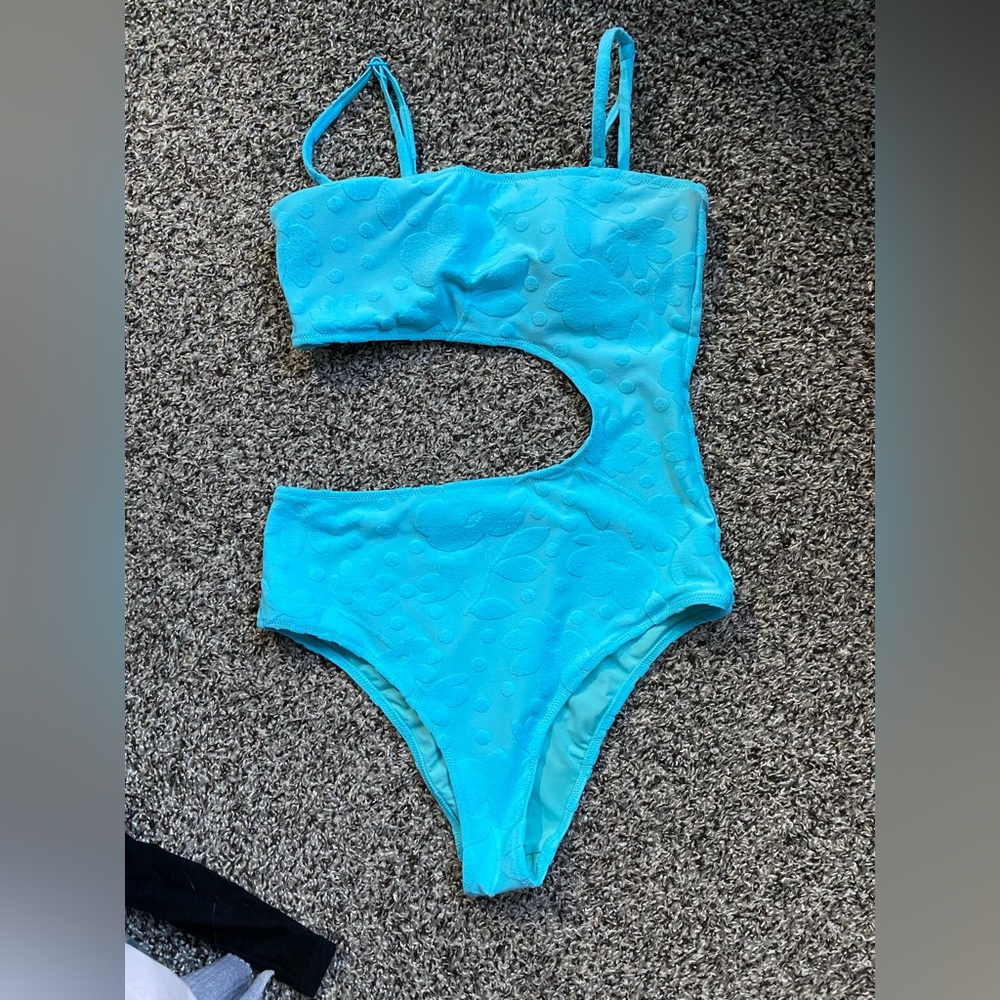 Aerie Terry cut 2023 Blue One Piece